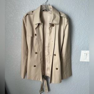 Brooks Brothers “346” Beige Khaki Belted Trench Coat Size 12